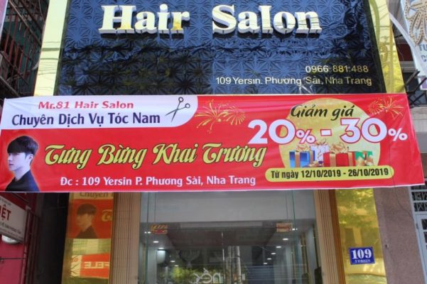 khai trương tiệm tóc