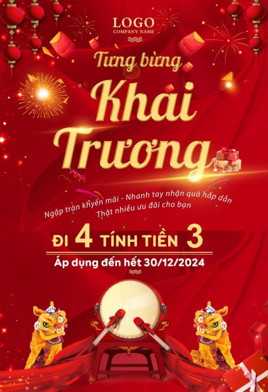 Mẫu thiệp mời sự kiện Khai trương do Sự kiện Hưng Thịnh thiết kế