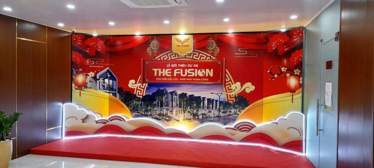 Thiết kế và thi công Backdrop sự kiện "The Fusion" tại Sự kiện Hưng Thịnh 
