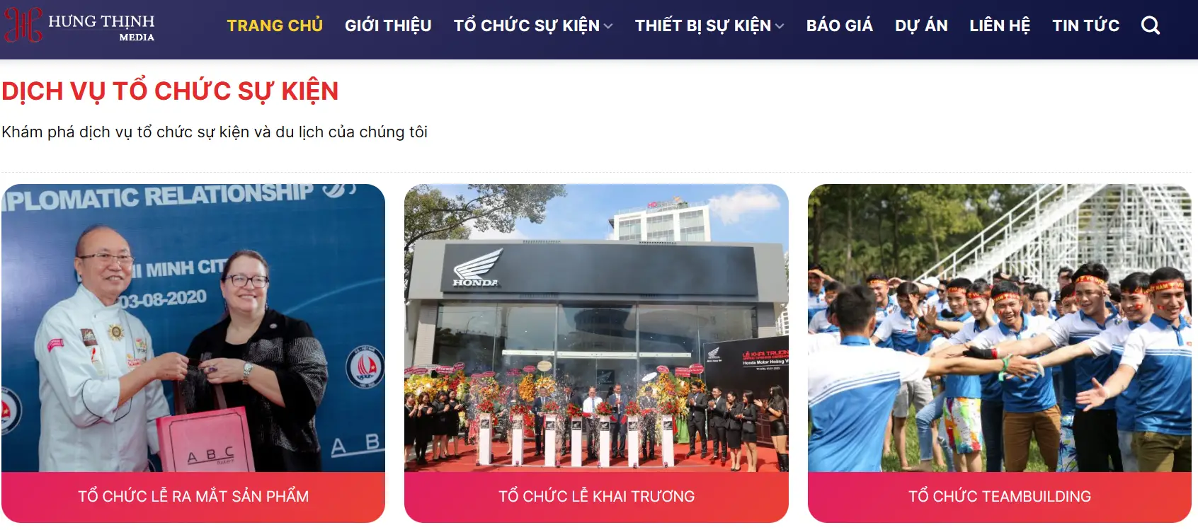 Liên hệ công ty Hưng Thịnh để tổ chức sự kiện chuyên nghiệp