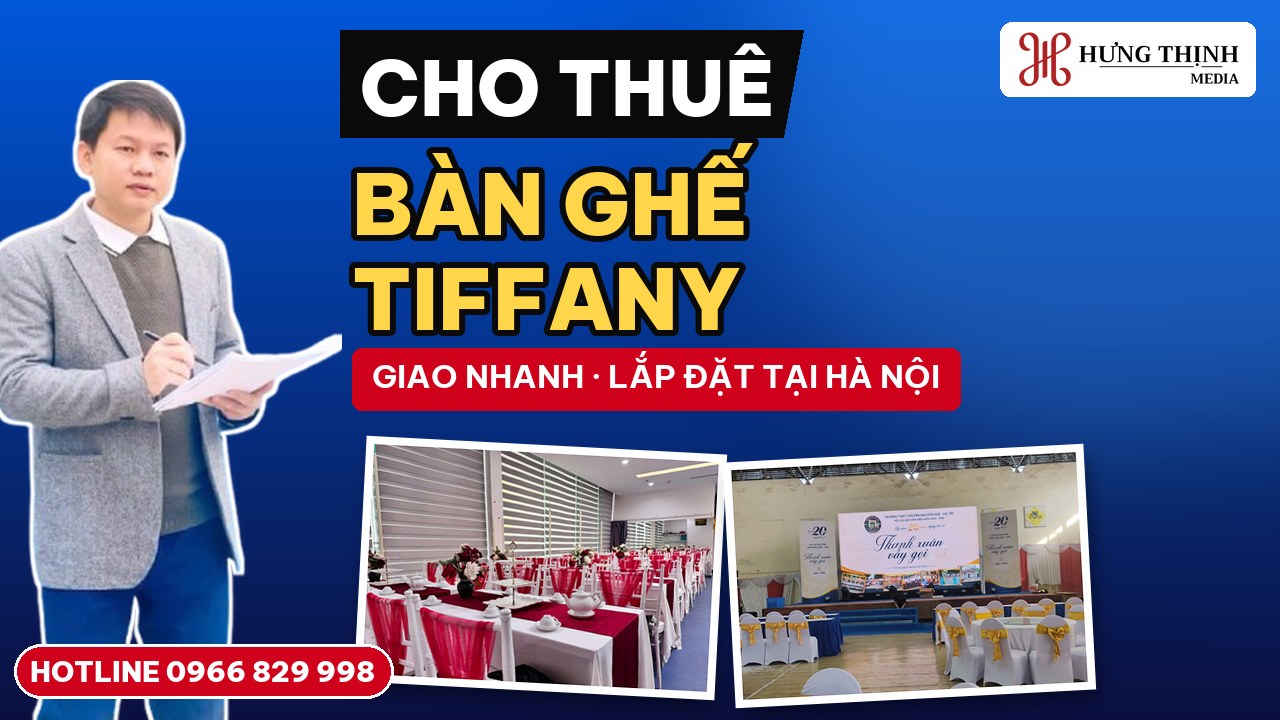 Cho thuê bàn ghế Tiffany, ghế Chiavari trắng, vàng tại Hà Nội